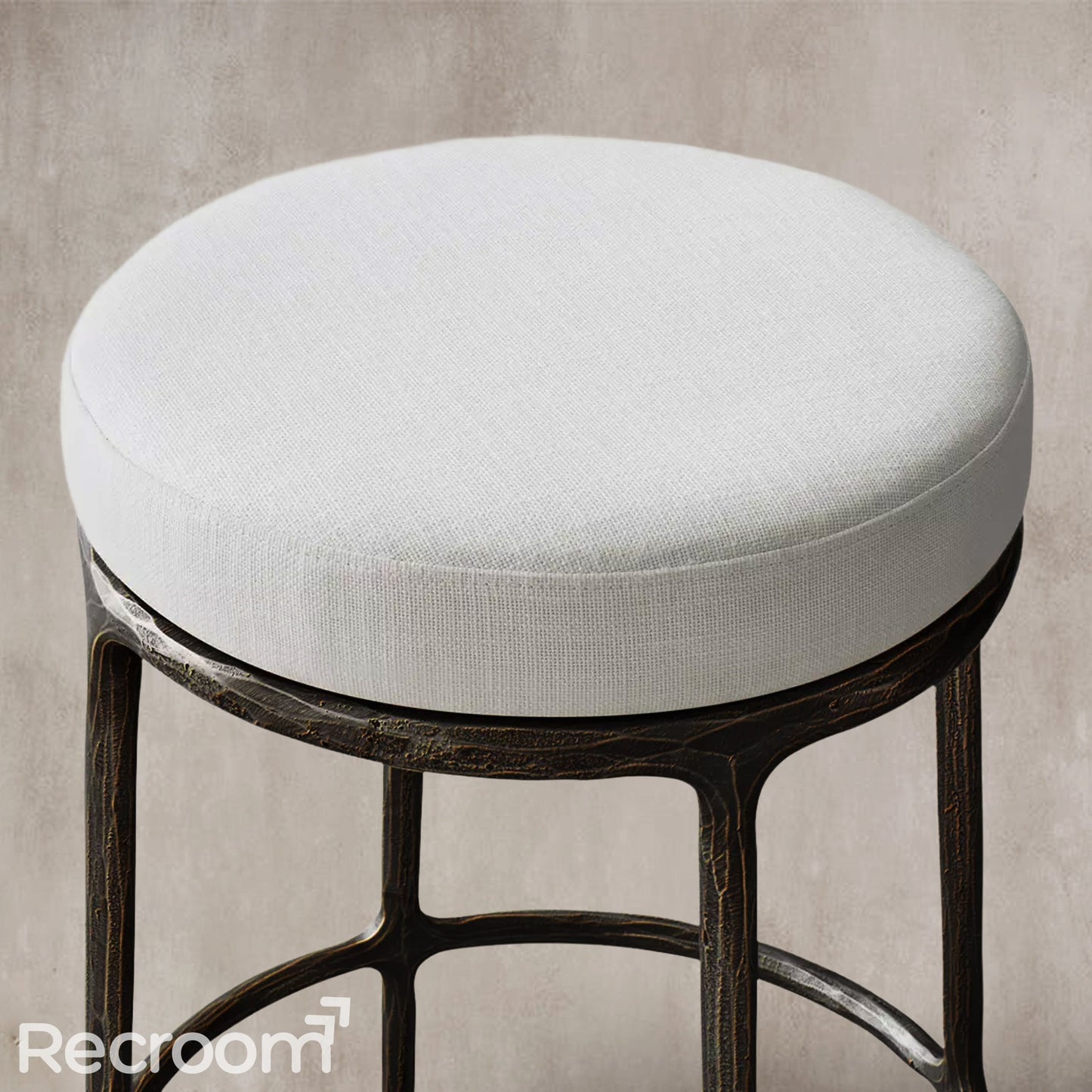 Thaddeo Backless Fabric Swivel Bar & Counter Stool