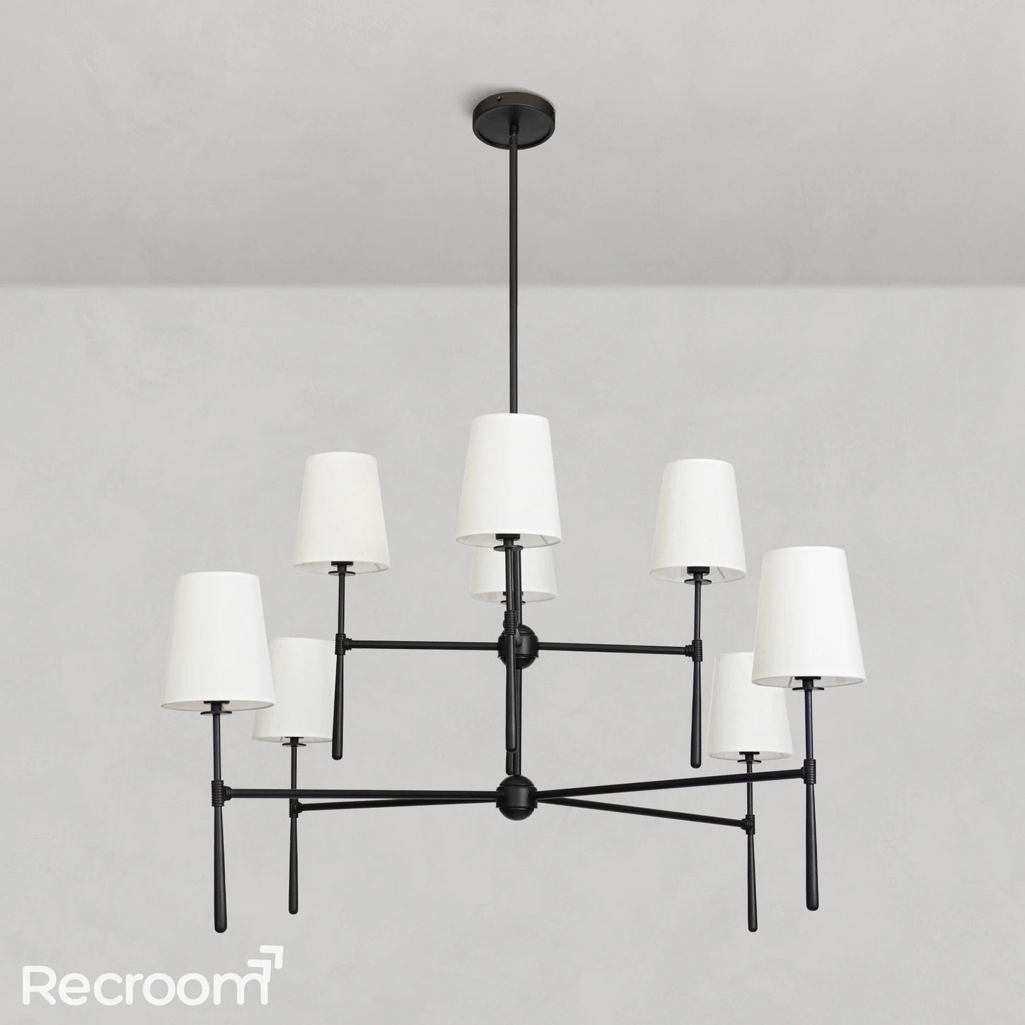 Art Fabric Lamp Shade Rhodes 2-Tier Round Chandelier 48