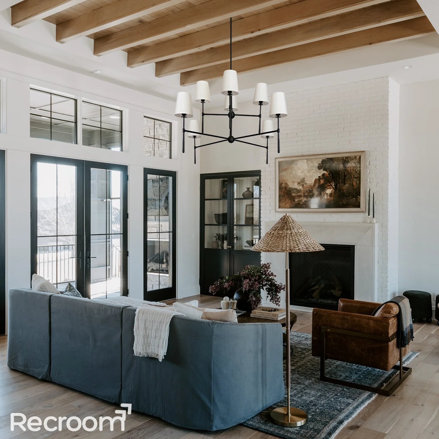 Art Fabric Lamp Shade Rhodes 2-Tier Round Chandelier 48