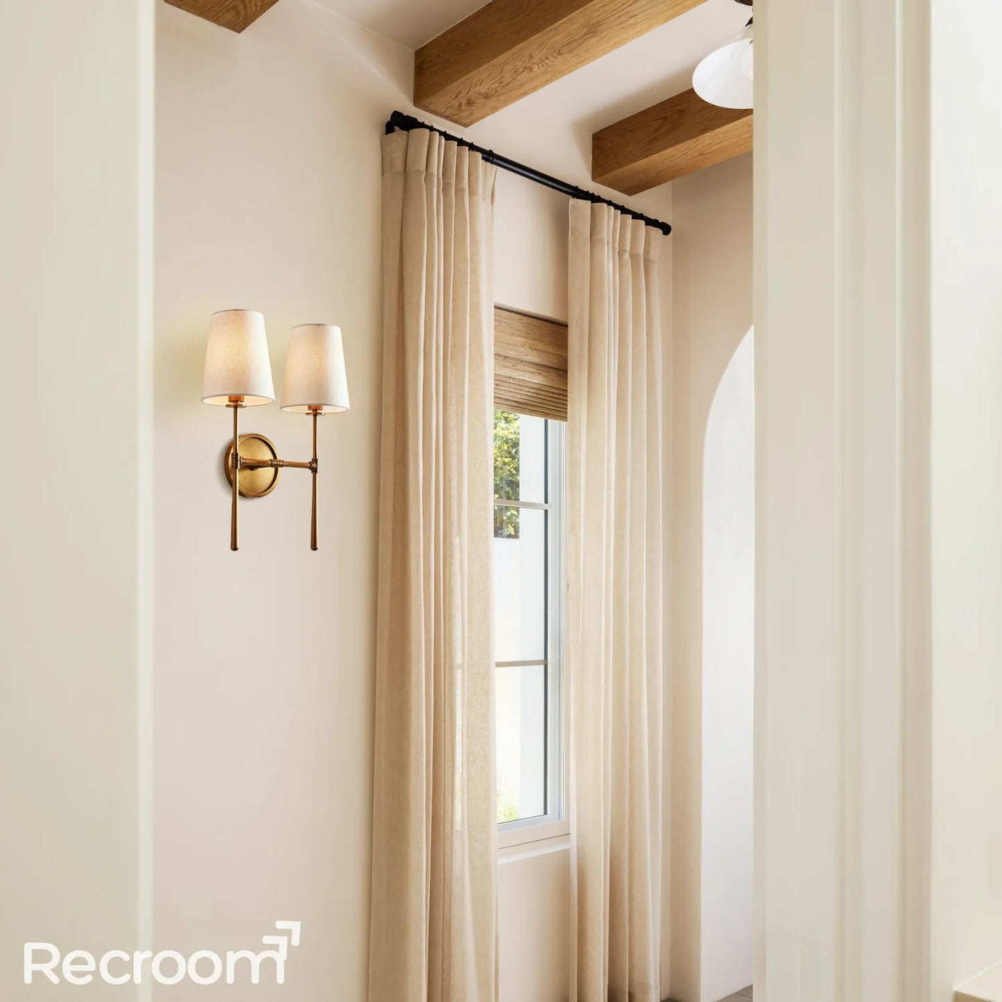 Art Fabric Lamp Shade Rhodes Double Wall Sconce