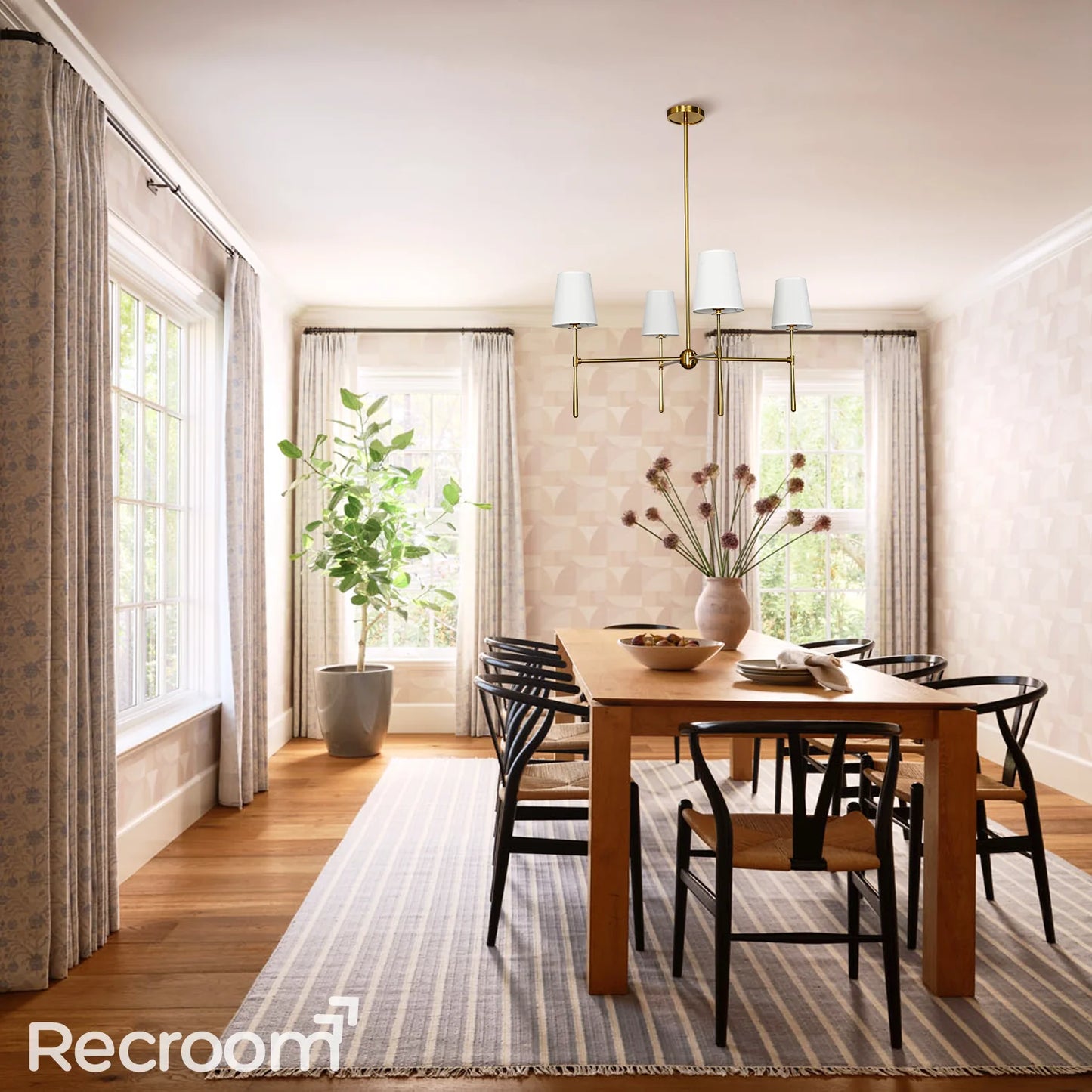 Art Fabric Lamp Shade Rhodes Round Chandelier