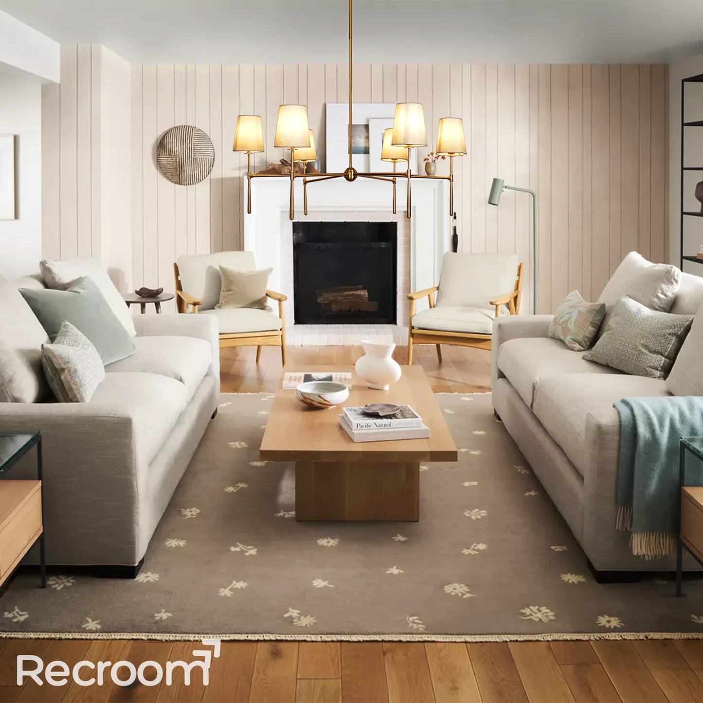 Art Fabric Lamp Shade Rhodes Round Chandelier42"