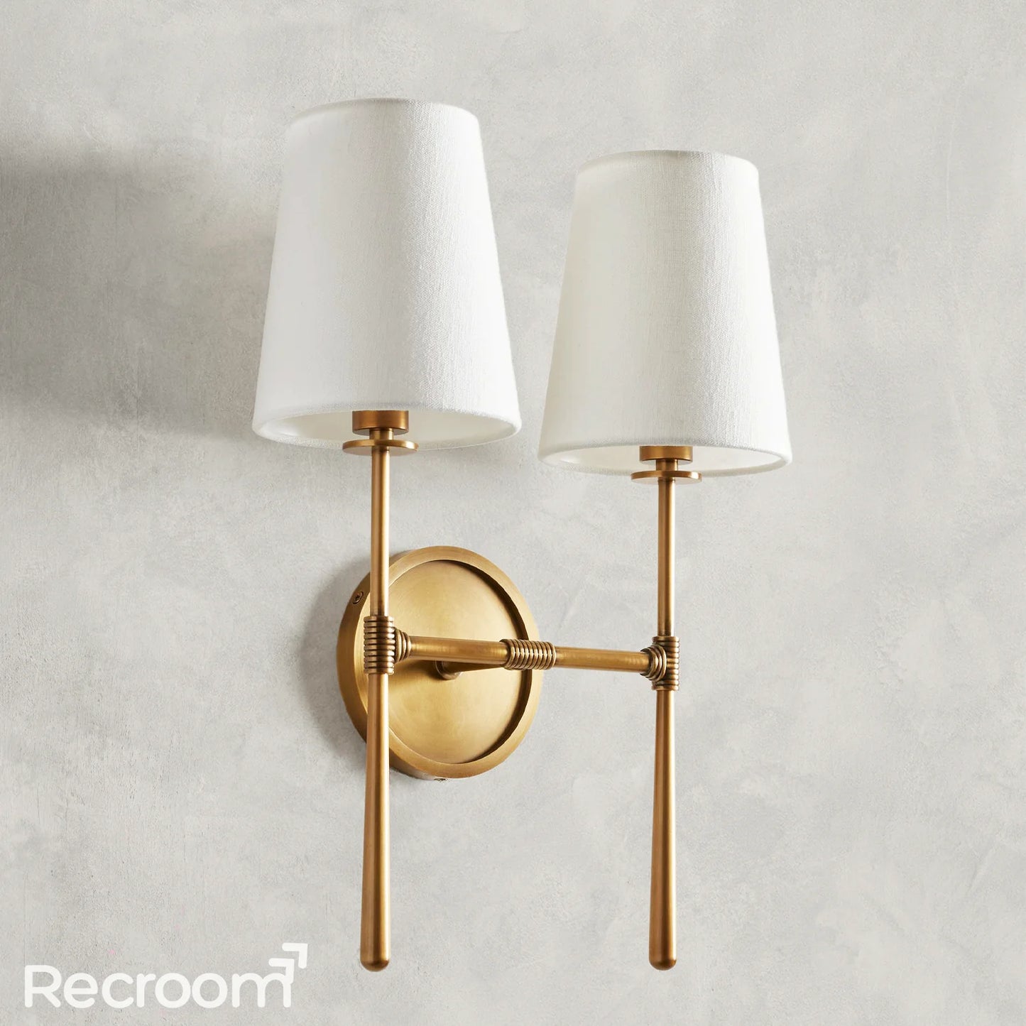 Art Fabric Lamp Shade Rhodes Double Wall Sconce