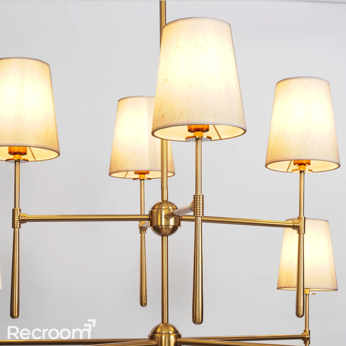 Art Fabric Lamp Shade Rhodes 2-Tier Round Chandelier 48