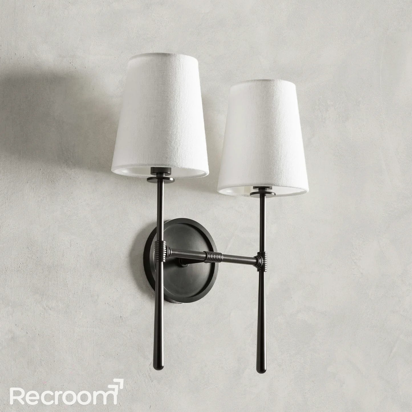 Art Fabric Lamp Shade Rhodes Double Wall Sconce