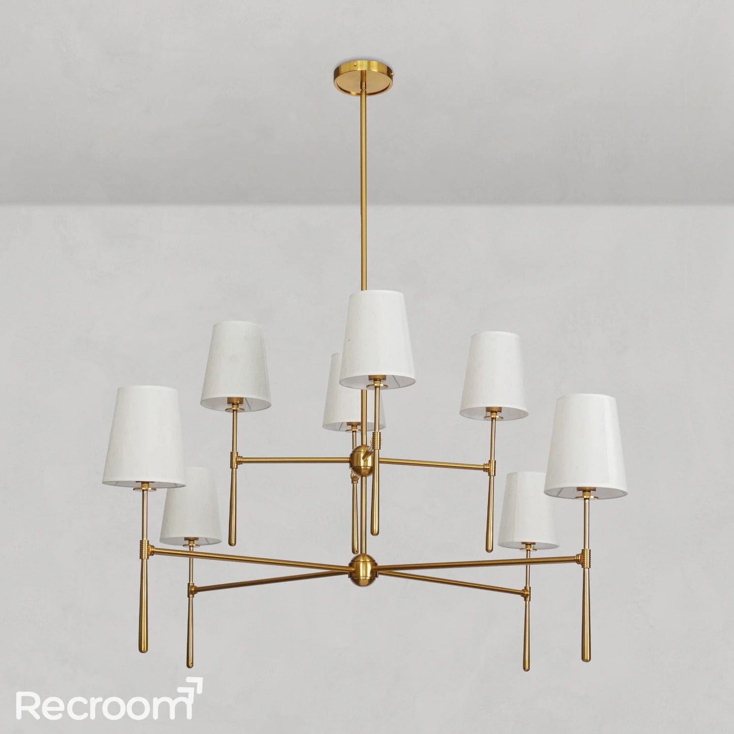 Art Fabric Lamp Shade Rhodes 2-Tier Round Chandelier 48