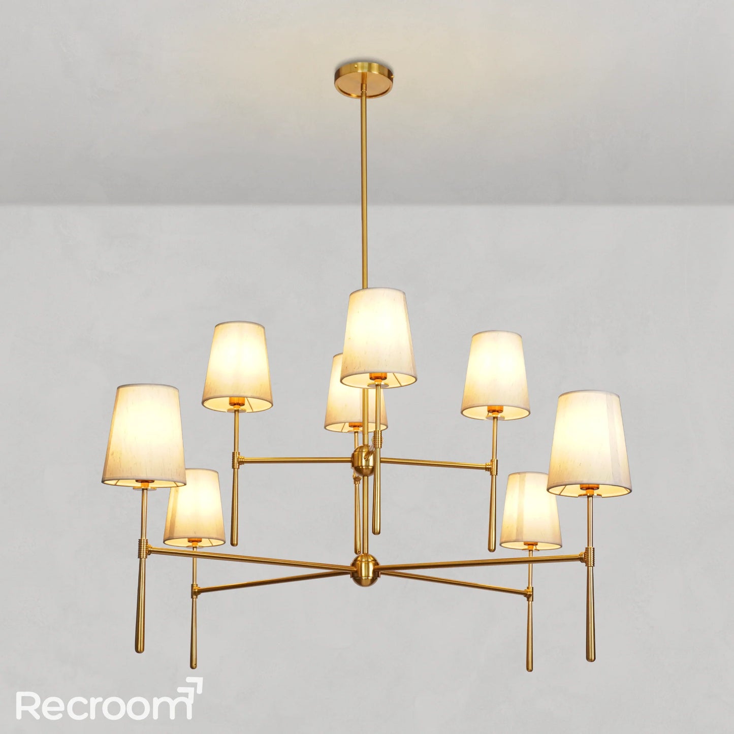 Art Fabric Lamp Shade Rhodes 2-Tier Round Chandelier 48