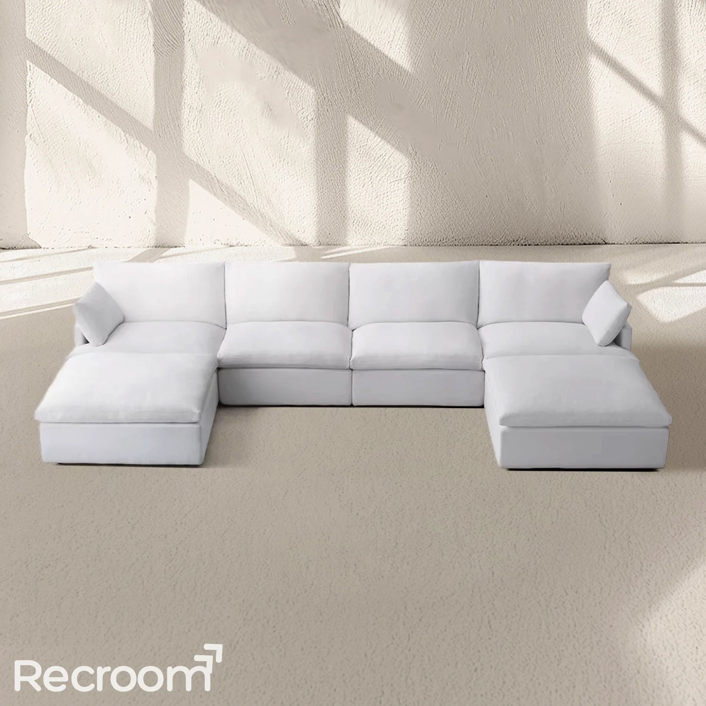 Kloud Modular Track Arm U-Chaise Sectional