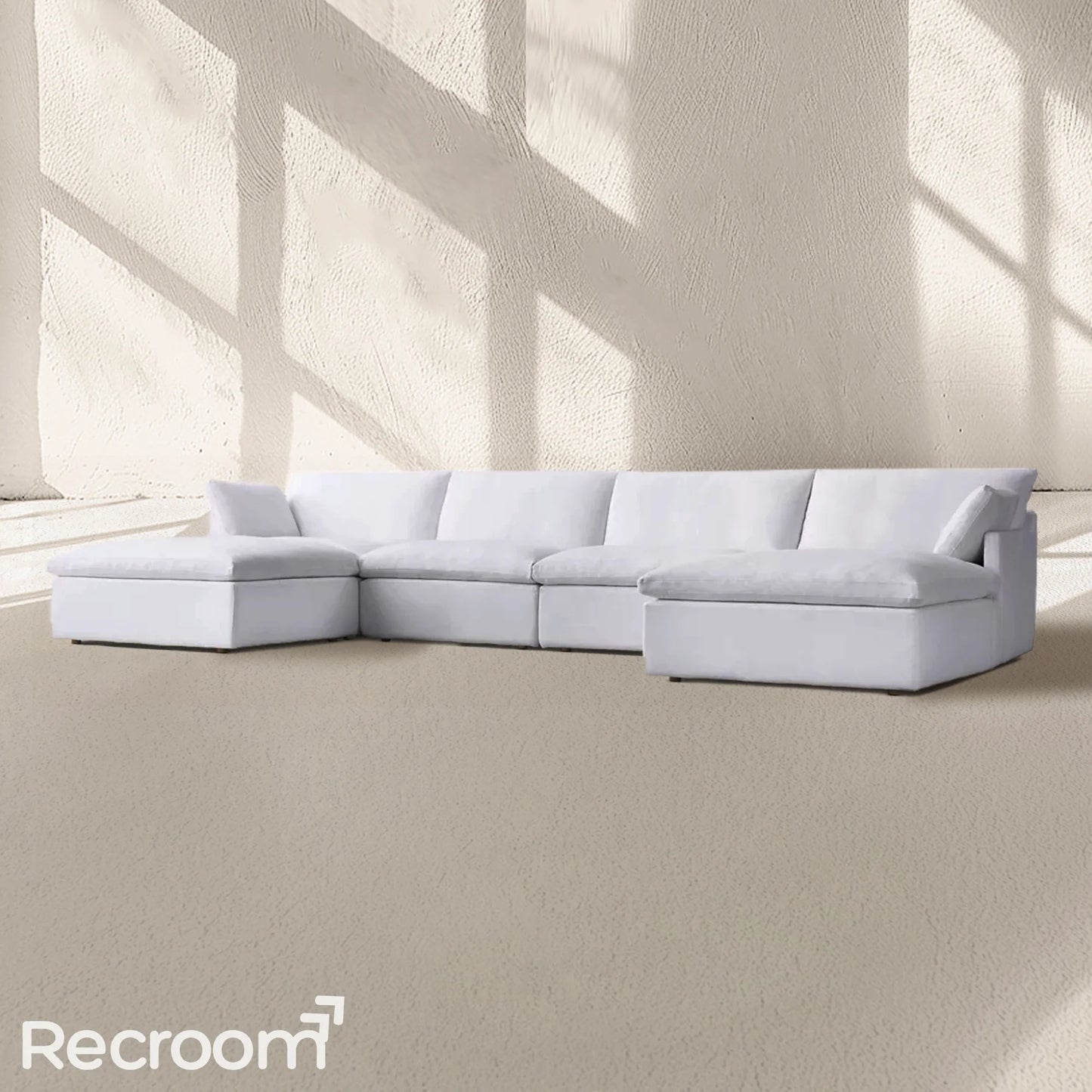 Kloud Modular Track Arm U-Chaise Sectional