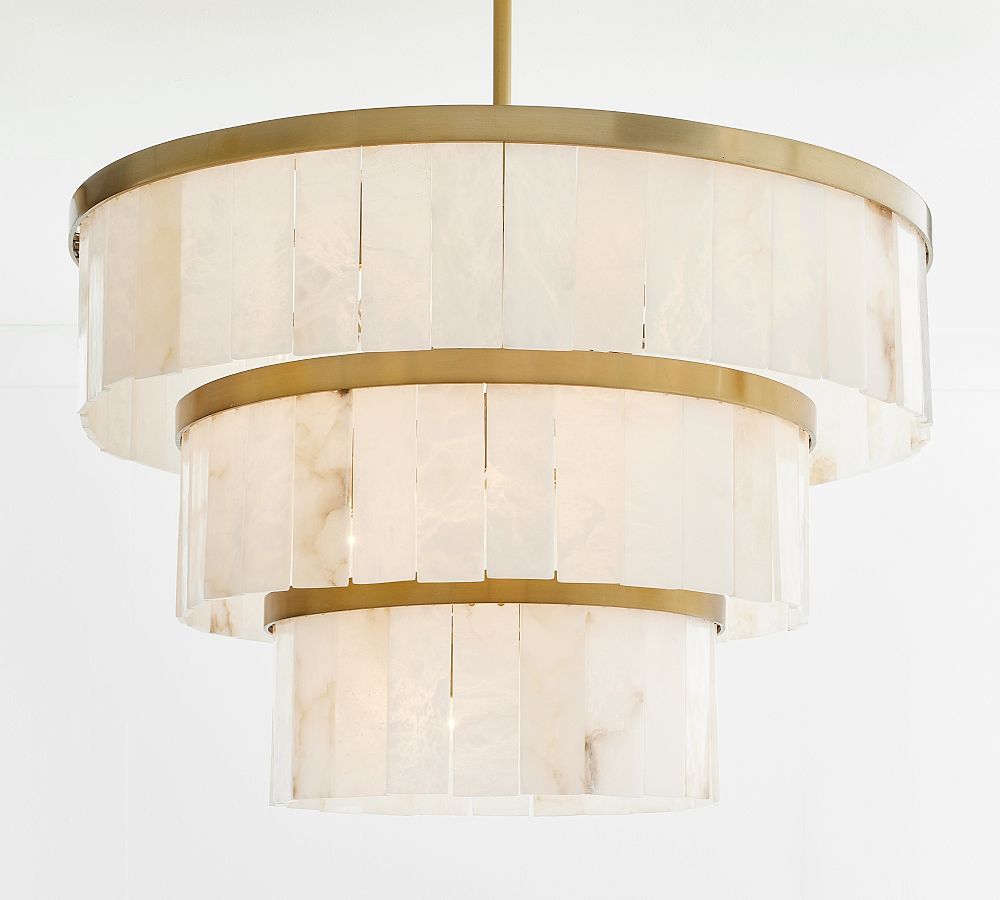 Windham Alabaster 3 Tier Chandelier (35")