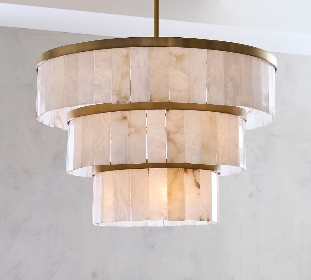 Windham Alabaster 3 Tier Chandelier (35")