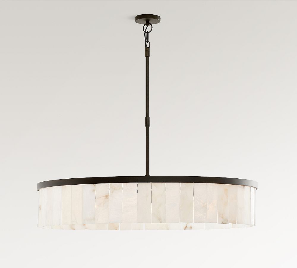 Windham Alabaster Tile Round Chandelier (30"-42")