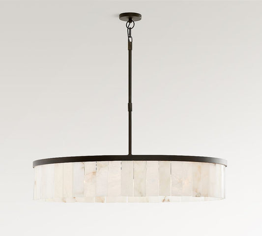 Windham Alabaster Tile Round Chandelier (30"-42")