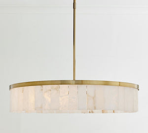 Windham Alabaster Tile Round Chandelier (30"-42")