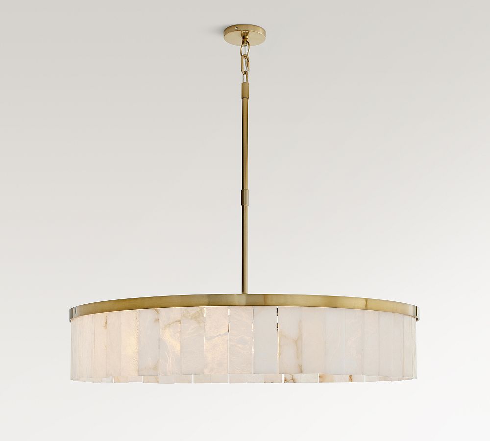 Windham Alabaster Tile Round Chandelier (30"-42")
