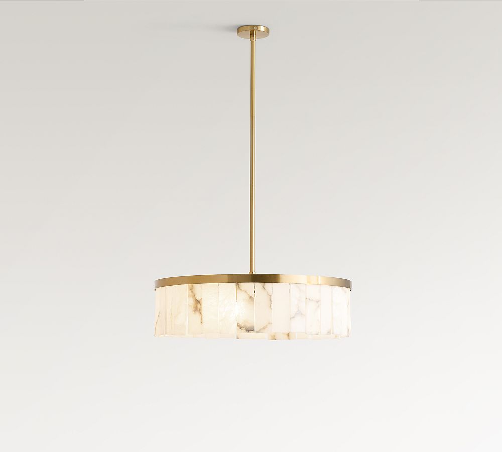 Windham Alabaster Tile Round Chandelier (30"-42")