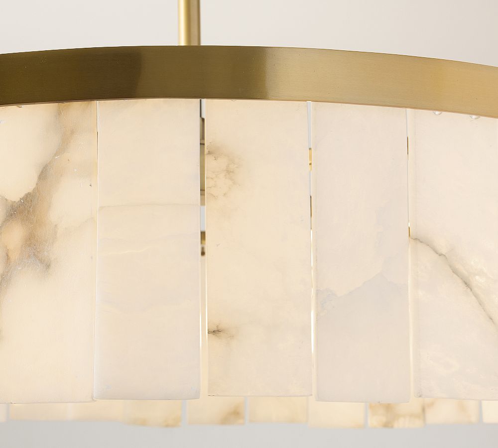Windham Alabaster Tile Round Chandelier (30"-42")