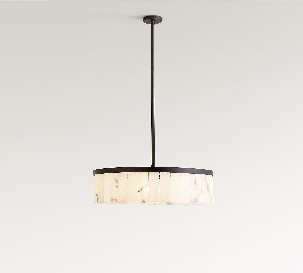 Windham Alabaster Tile Round Chandelier (30"-42")