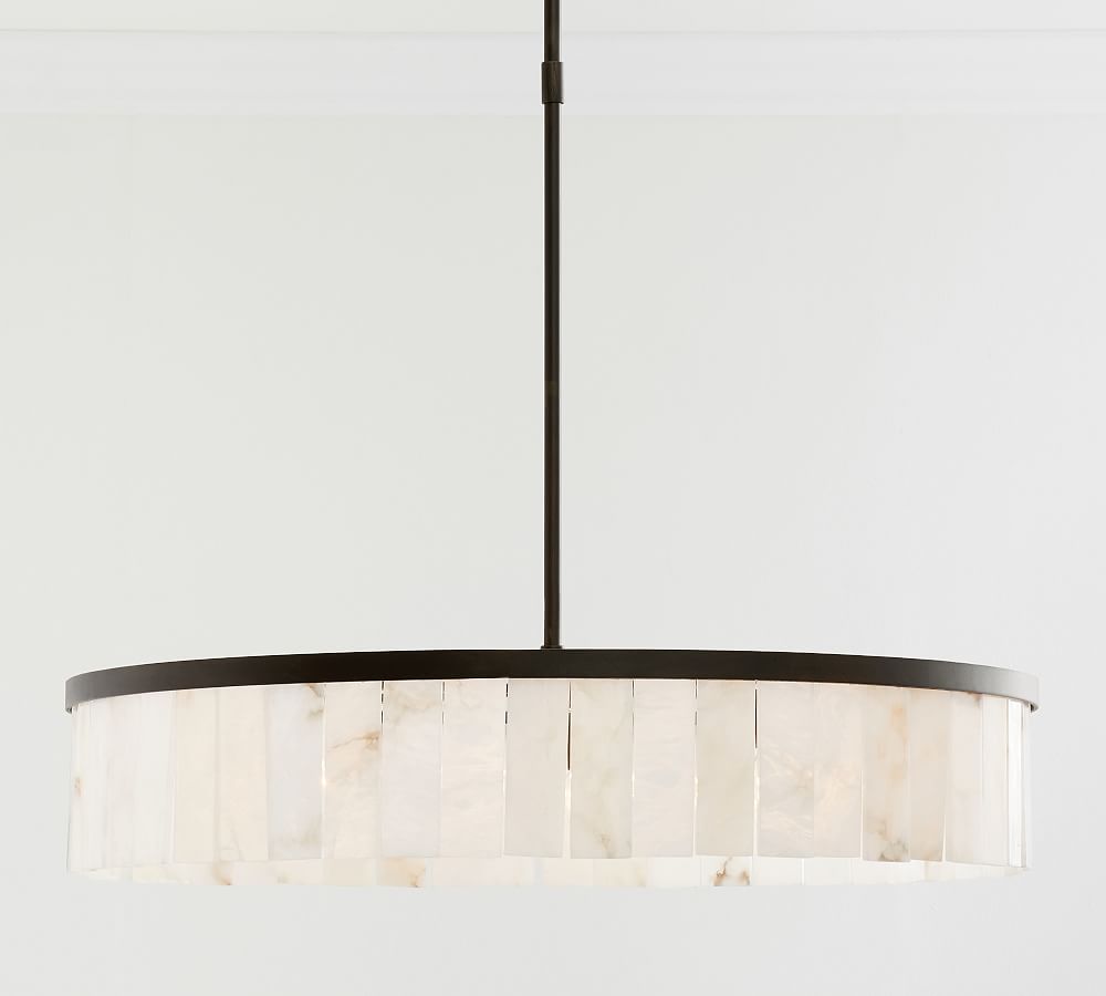 Windham Alabaster Tile Round Chandelier (30"-42")