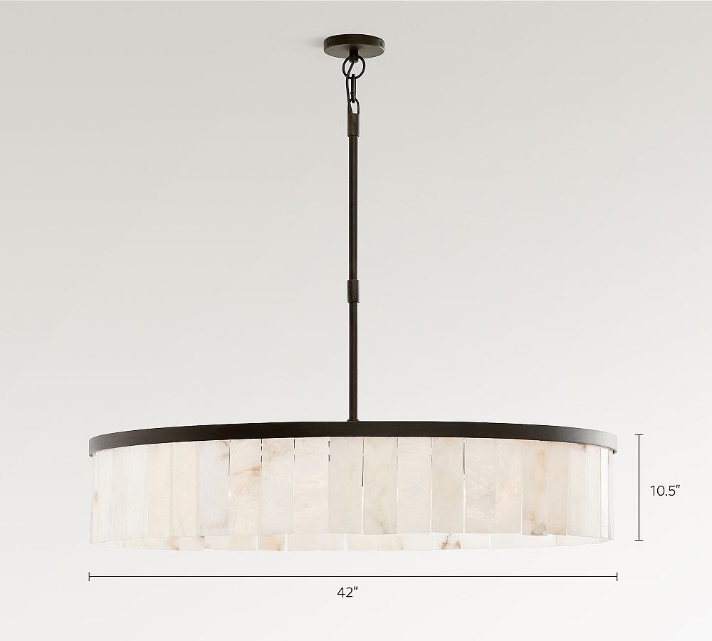 Windham Alabaster Tile Round Chandelier (30"-42")