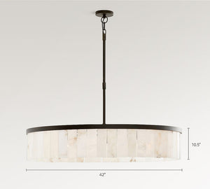Windham Alabaster Tile Round Chandelier (30"-42")