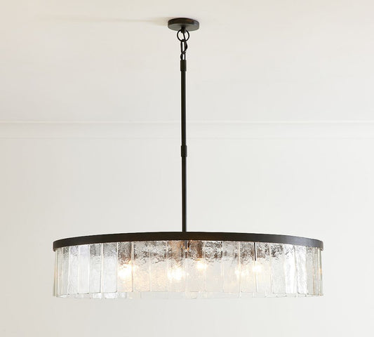 Windham Recycled Glass Tile Round Chandelier (42")