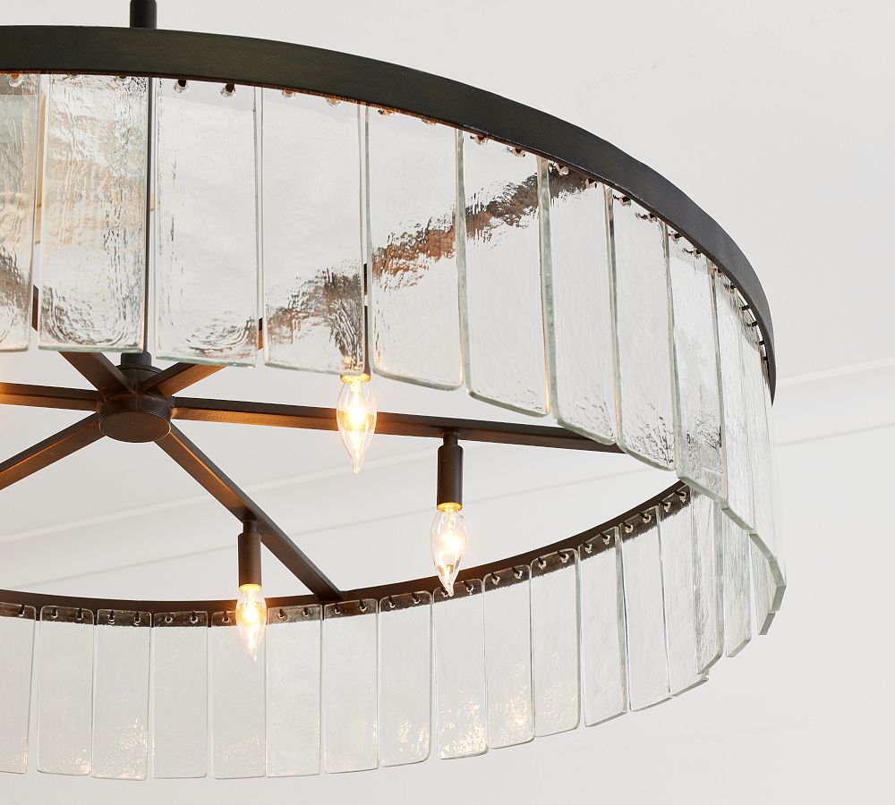 Windham Recycled Glass Tile Round Chandelier (42")
