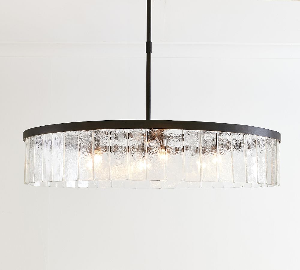 Windham Recycled Glass Tile Round Chandelier (42")
