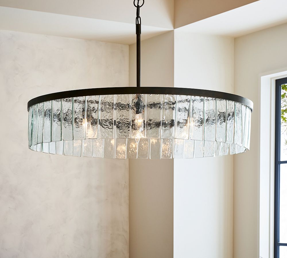 Windham Recycled Glass Tile Round Chandelier (42")
