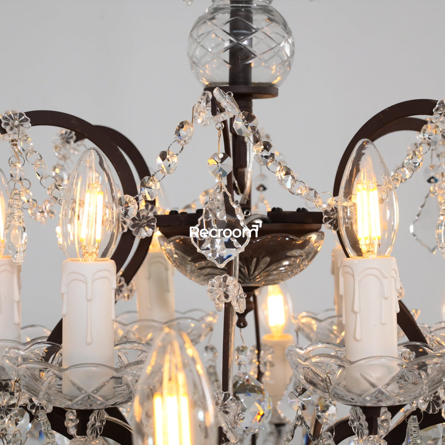Rococonut Crystal Outdoor Chandelier 33”