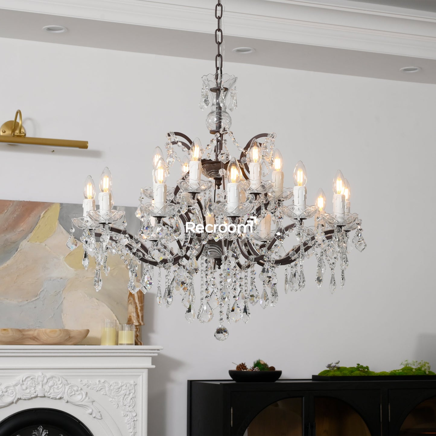 Rococonut Crystal Outdoor Chandelier 33”