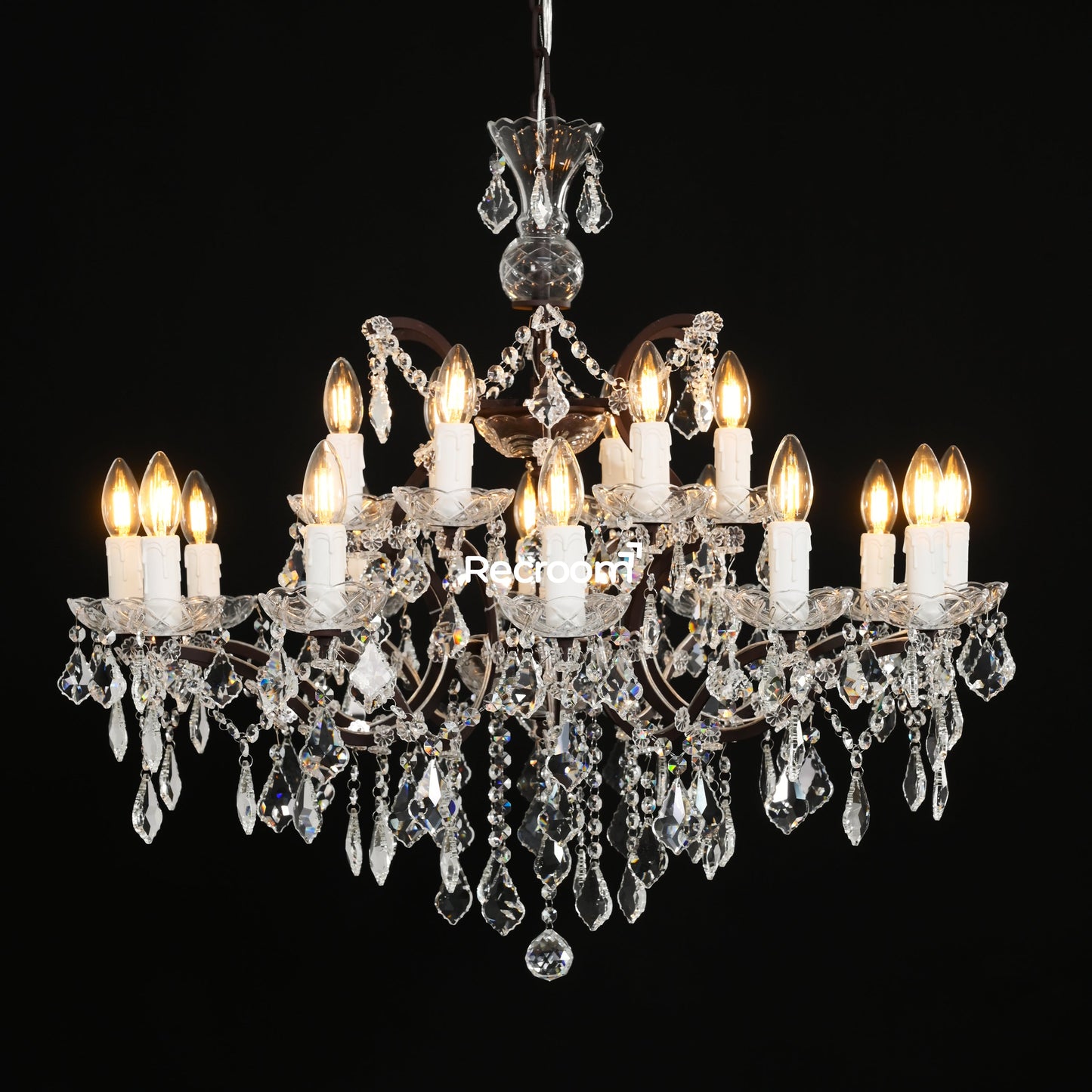 Rococonut Crystal Outdoor Chandelier 33”