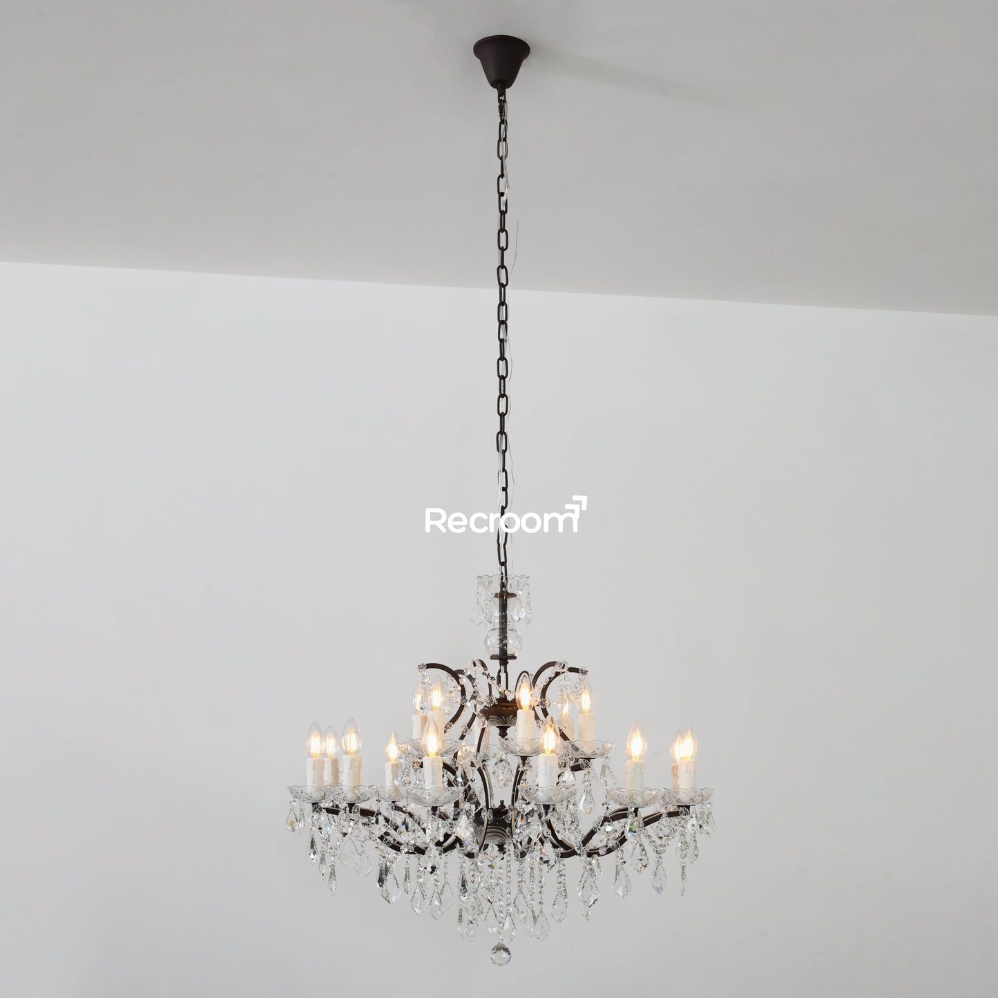 Rococonut Crystal Outdoor Chandelier 33”