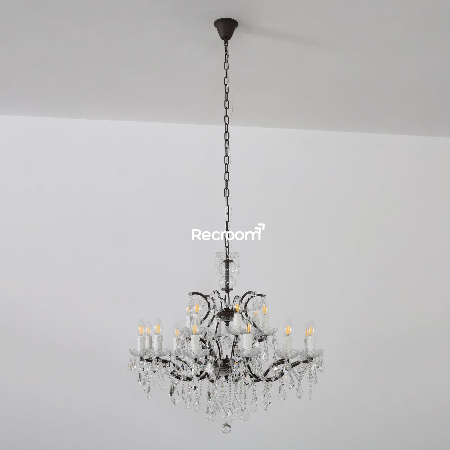 Rococonut Crystal Outdoor Chandelier 33”