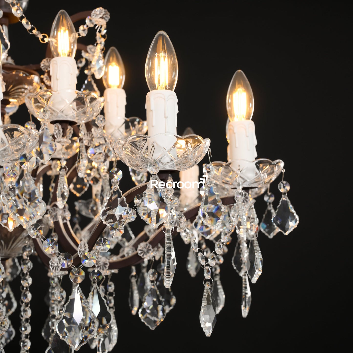 Rococonut Crystal Outdoor Chandelier 33”