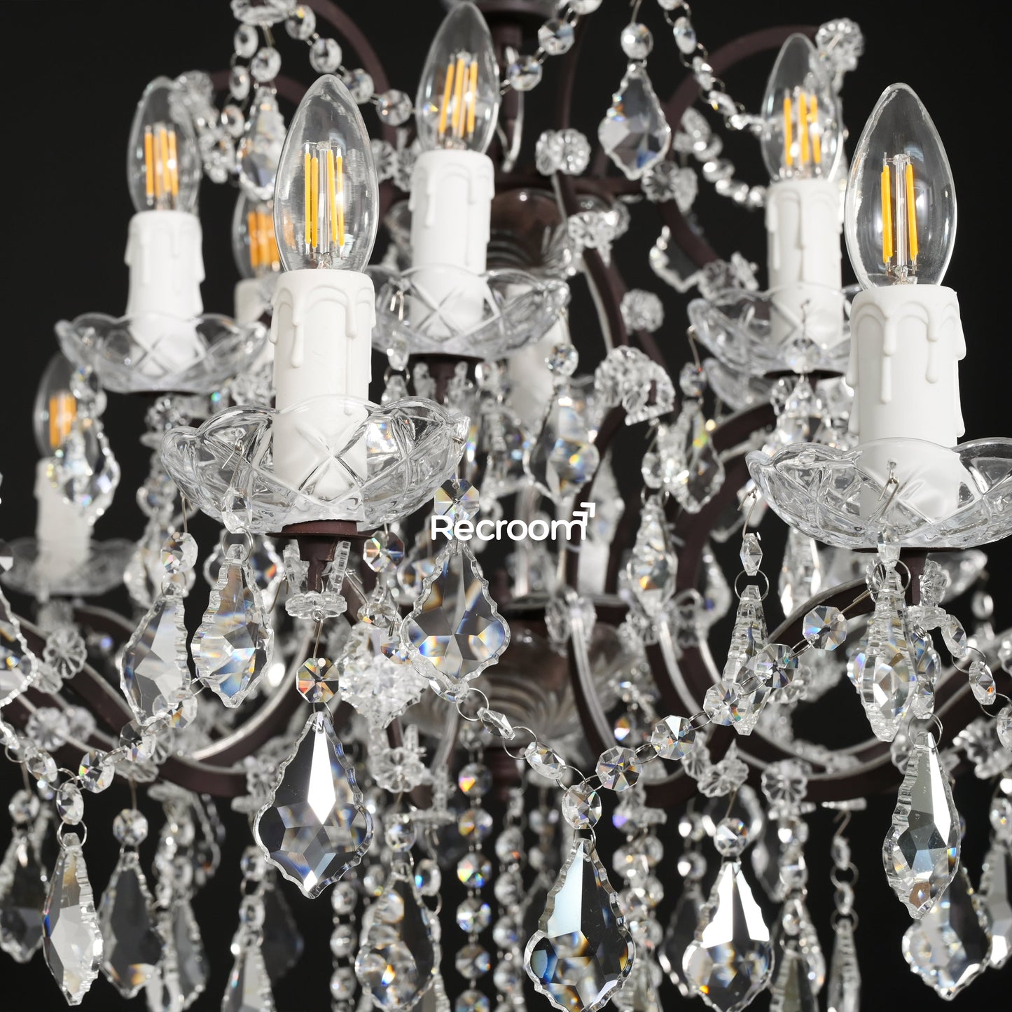Rococonut Crystal Outdoor Chandelier 33”