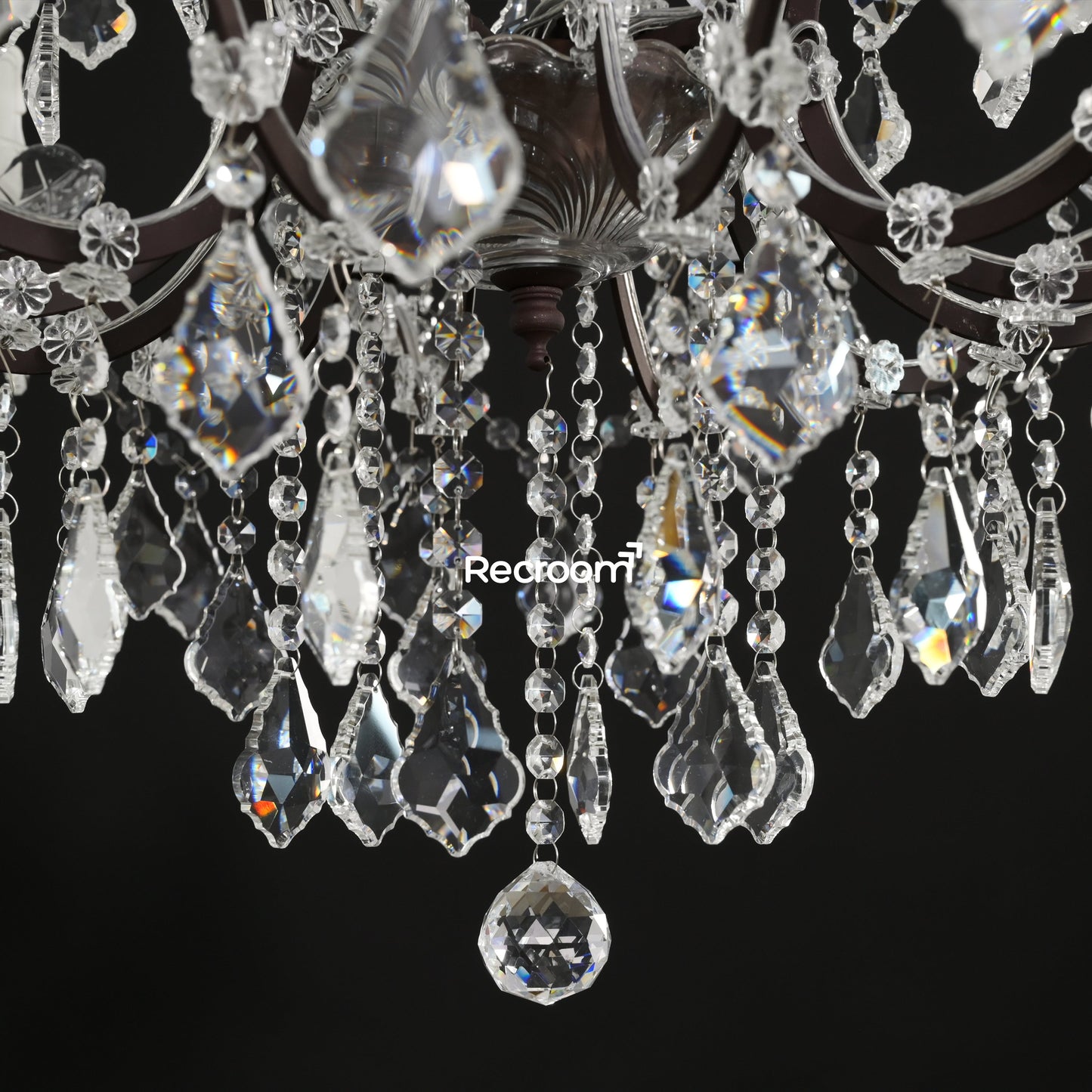 Rococonut Crystal Outdoor Chandelier 33”