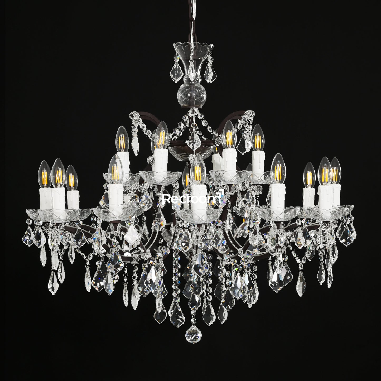 Rococonut Crystal Outdoor Chandelier 33”