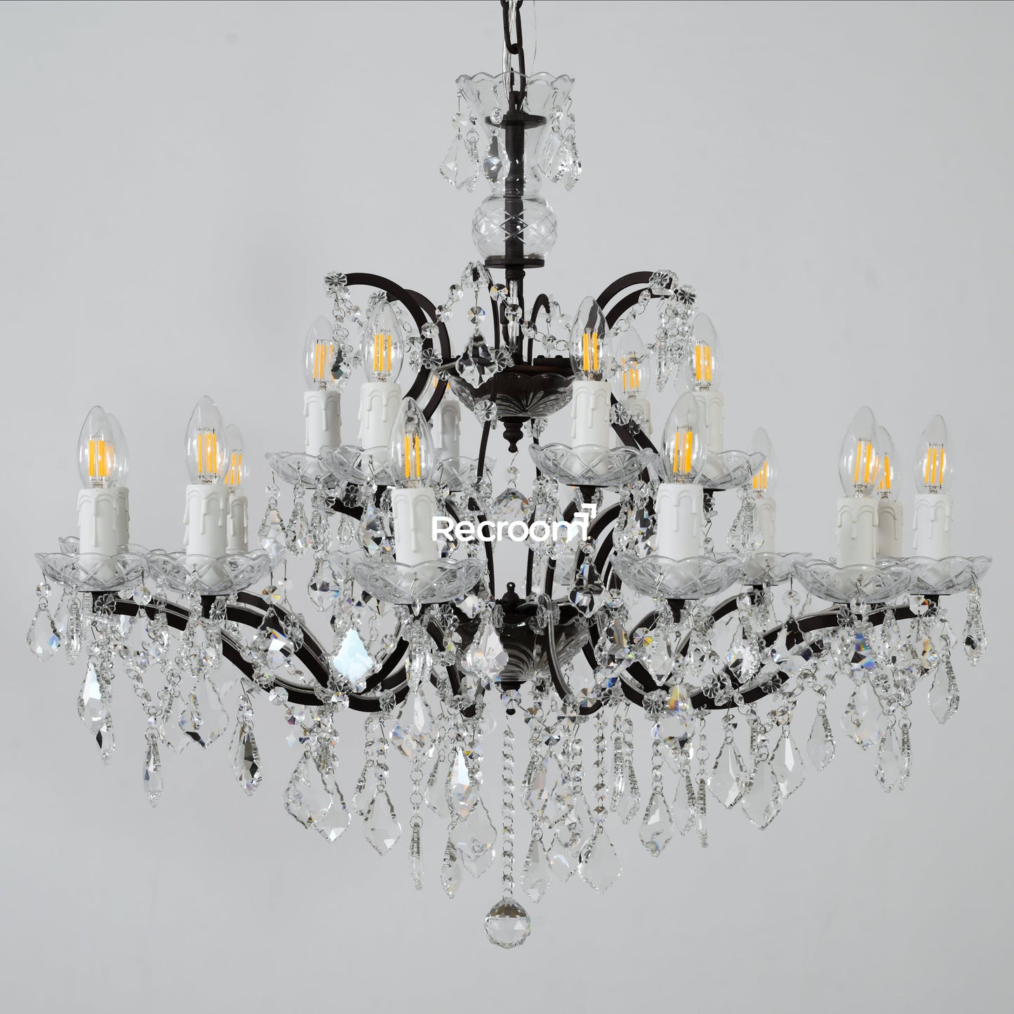 Rococonut Crystal Outdoor Chandelier 33”
