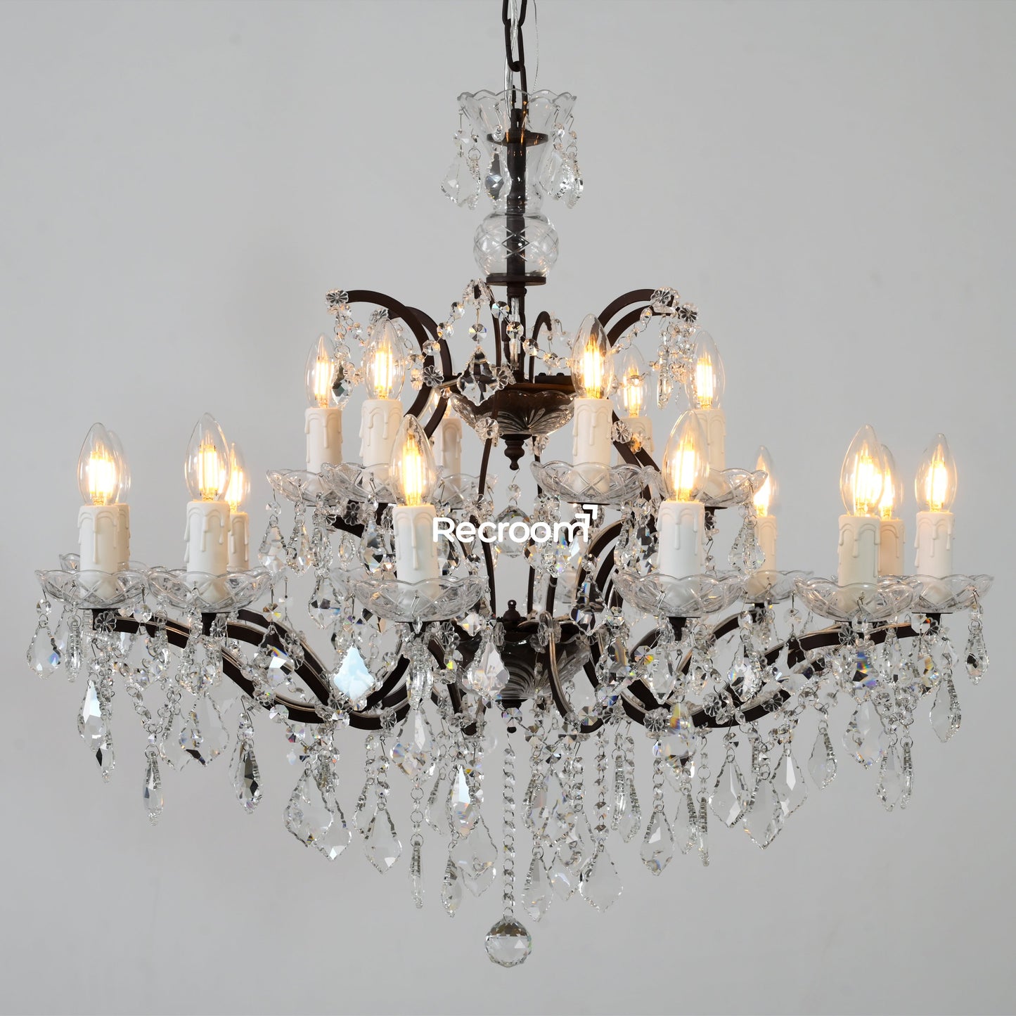 Rococonut Crystal Outdoor Chandelier 33”